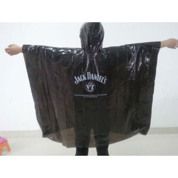 Disposable Black PE Rain Poncho